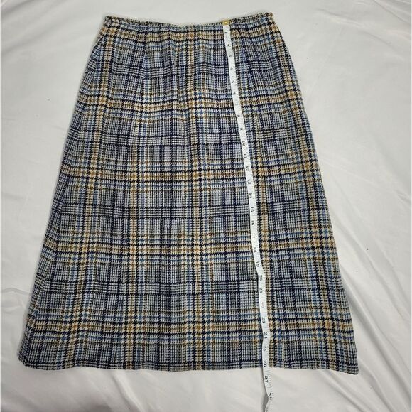 VINTAGE 70s skirt Pendleton plaid dark academia wool pencil S - Picture 10 of 10